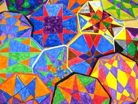 My grade five students finished their geometric art designs