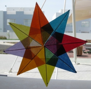 A tissue paper star I made for my classroom window